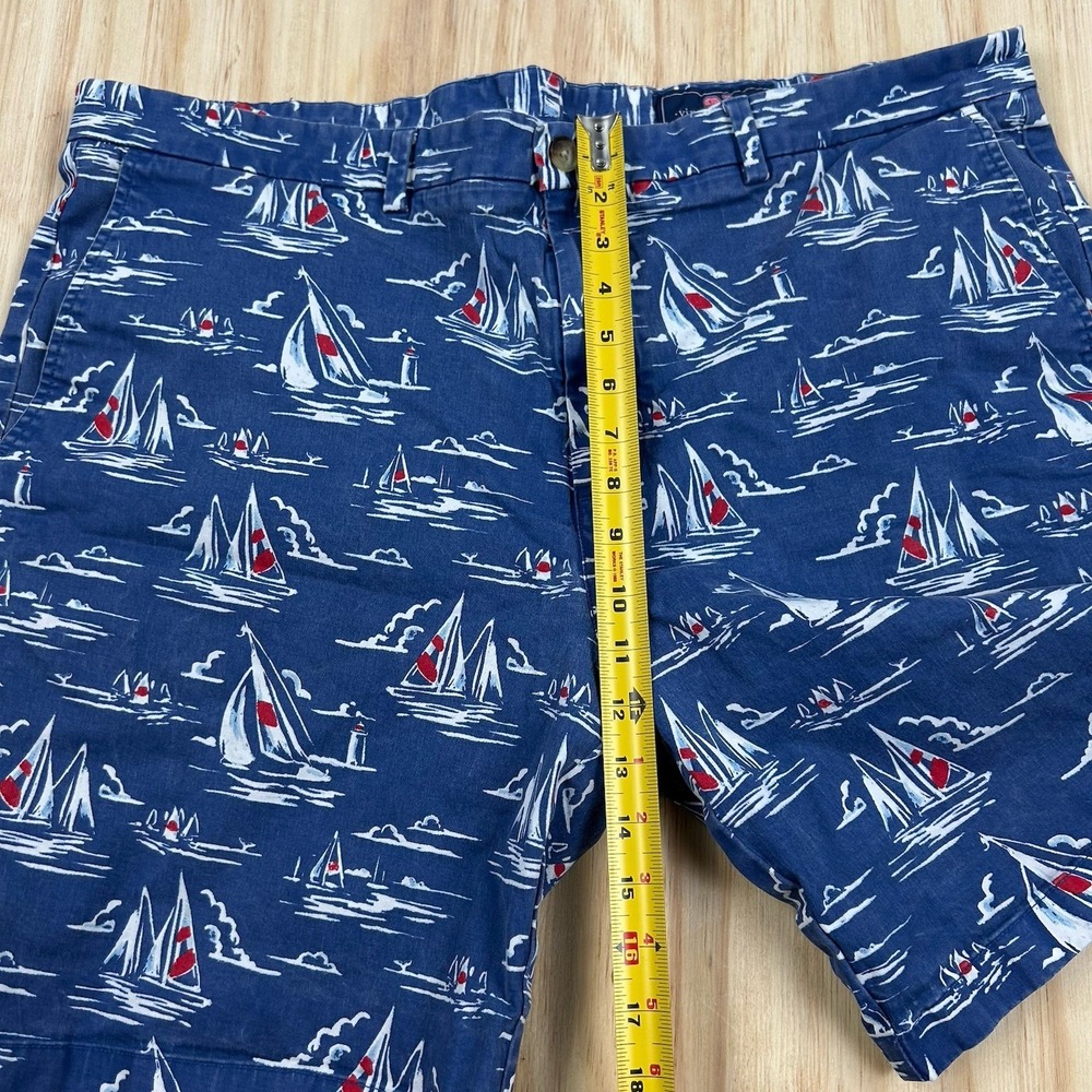 Vineyard Vines Shorts Mens 42 Blue Geometric AOP Sailing Nautical Breaker Short - Picture 8 of 10